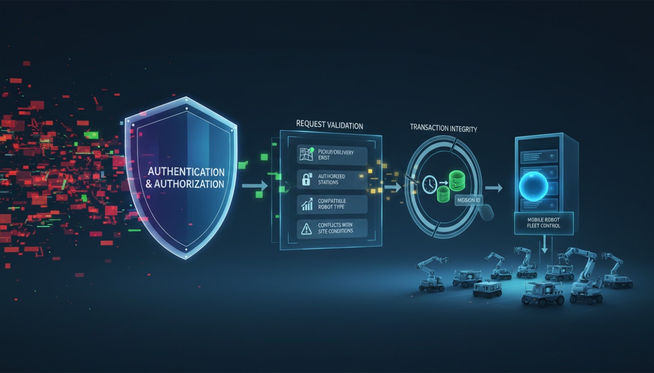 AMR API authentication and authorization validating missions stations robot compatibility and transaction integrity